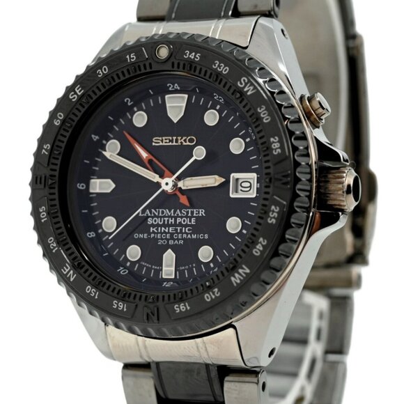 Seiko Kinetic 41mm Land Master LE South Pole Ceramic Titanium Watch - Picture 1 of 9
